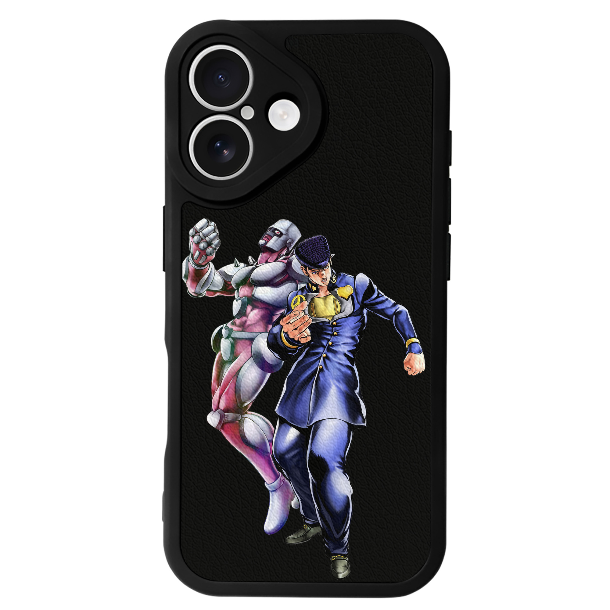 （画像用） ジョジョの奇妙な冒険 ひがしかた じょうすけ JoJo's Bizarre Adventure Higashikata Josuke 【iPhone 16シリーズ対応】シリコンスマホケース（レザー調） 材質：シリコン